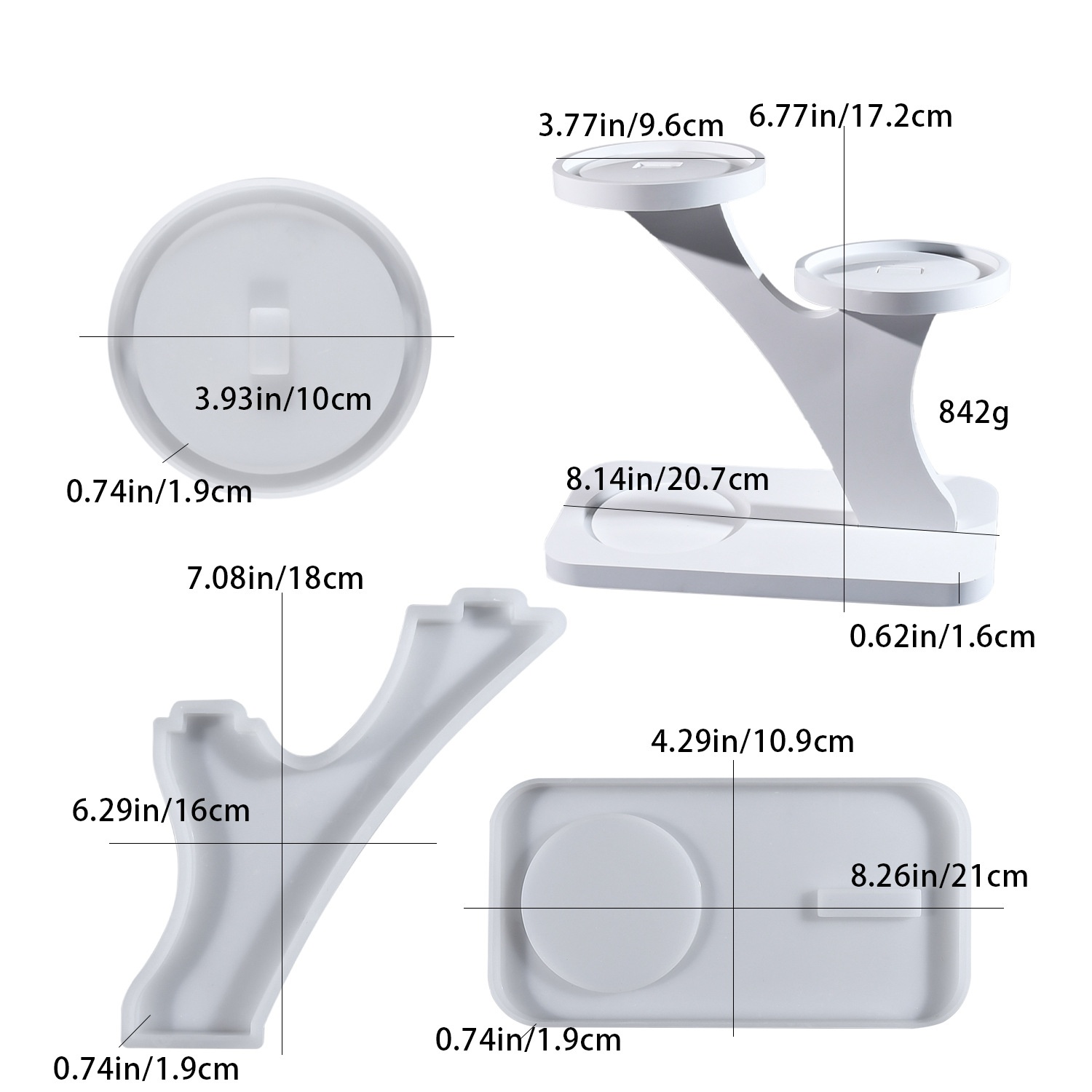Candle Molds - DIYエポキシ樹脂型キャンドルスティックホルダー接合装飾シリコン型石膏キャンドルランプスタンドディスプレイ