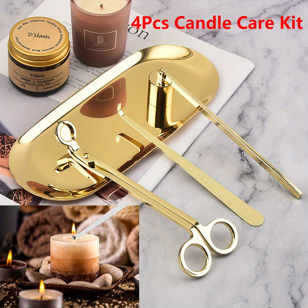 Candle Wick - 4 ピース/セット高級キャンドルケアキットステンレス鋼芯トリマーはさみ消火器フックキャンドルアクセサリーセット DIY キャンドルツール