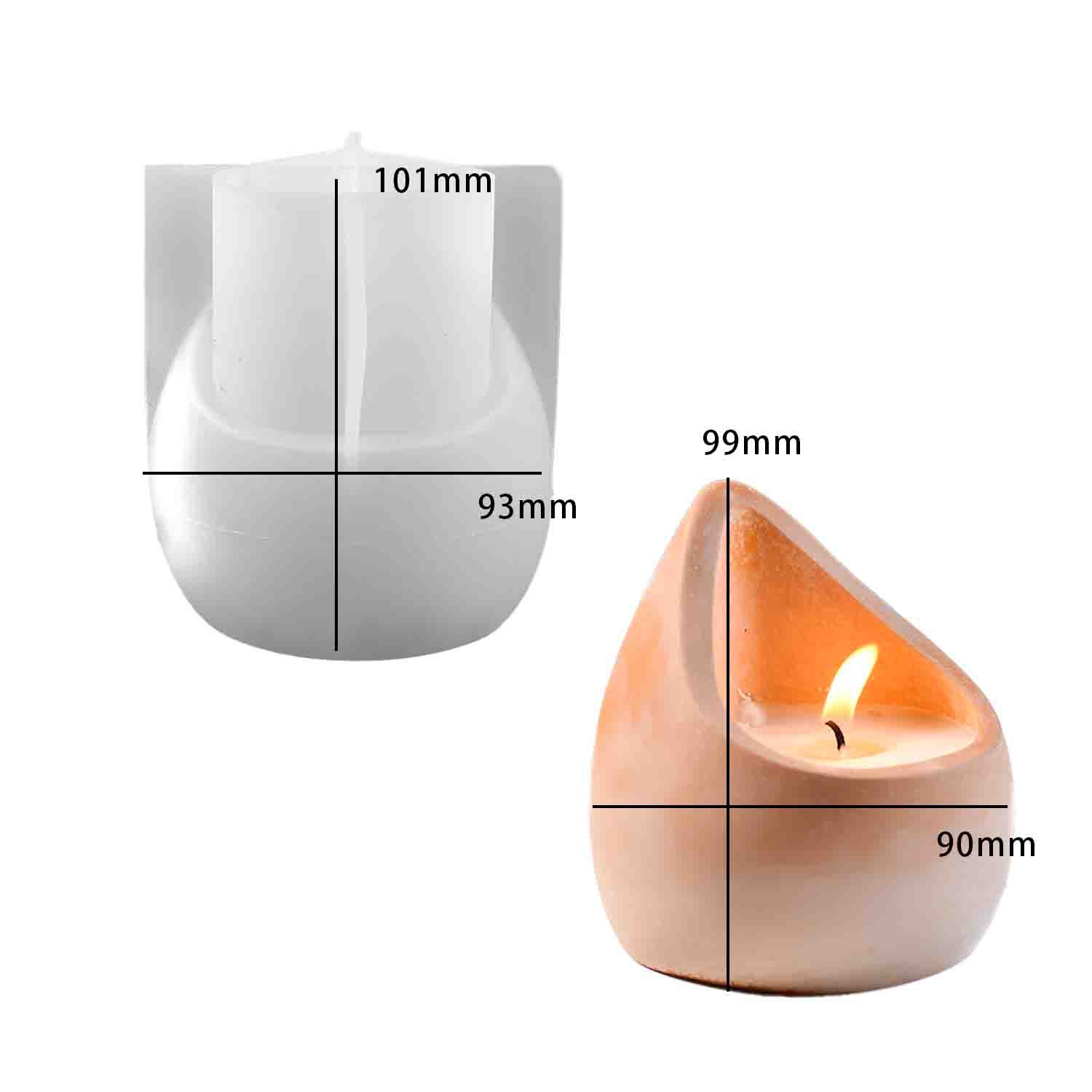 Candle Containers - DIYエポキシ樹脂モールド水滴型アロマキャンドルカップシリコンモールド石膏キャンドル収納ボックス