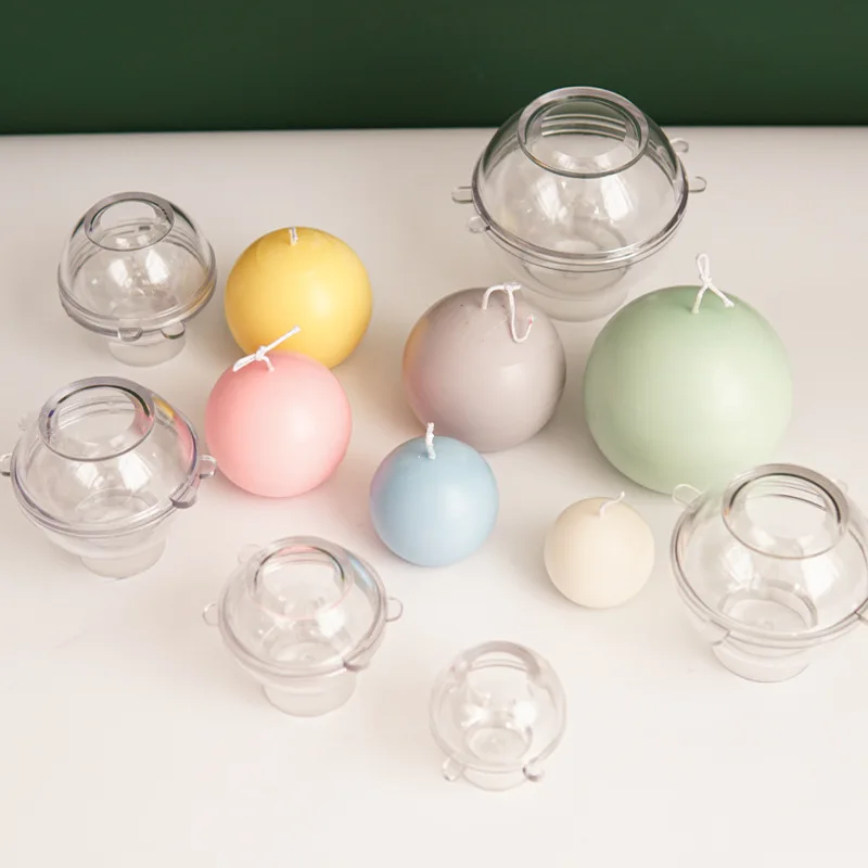 Candle Making Kit - 5-8 センチメートル球状キャンドルプラスチック金型家の装飾 Diy クラフトキャンドル作成用品 Pc アクリル金型キットホリデーパーティーギフト