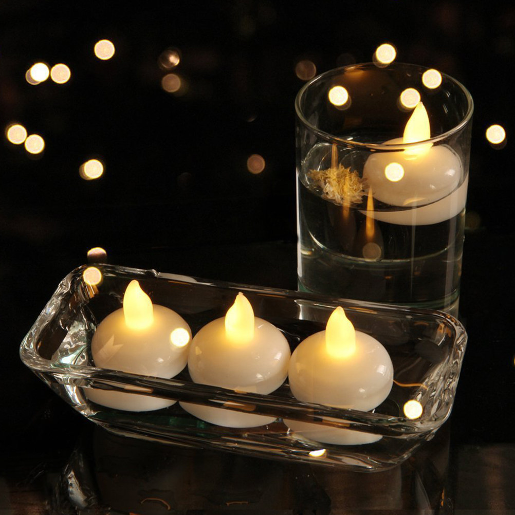 Paraffin Wax - 12個入り 防水フローティングライト LED 無煙 電池式 無煙