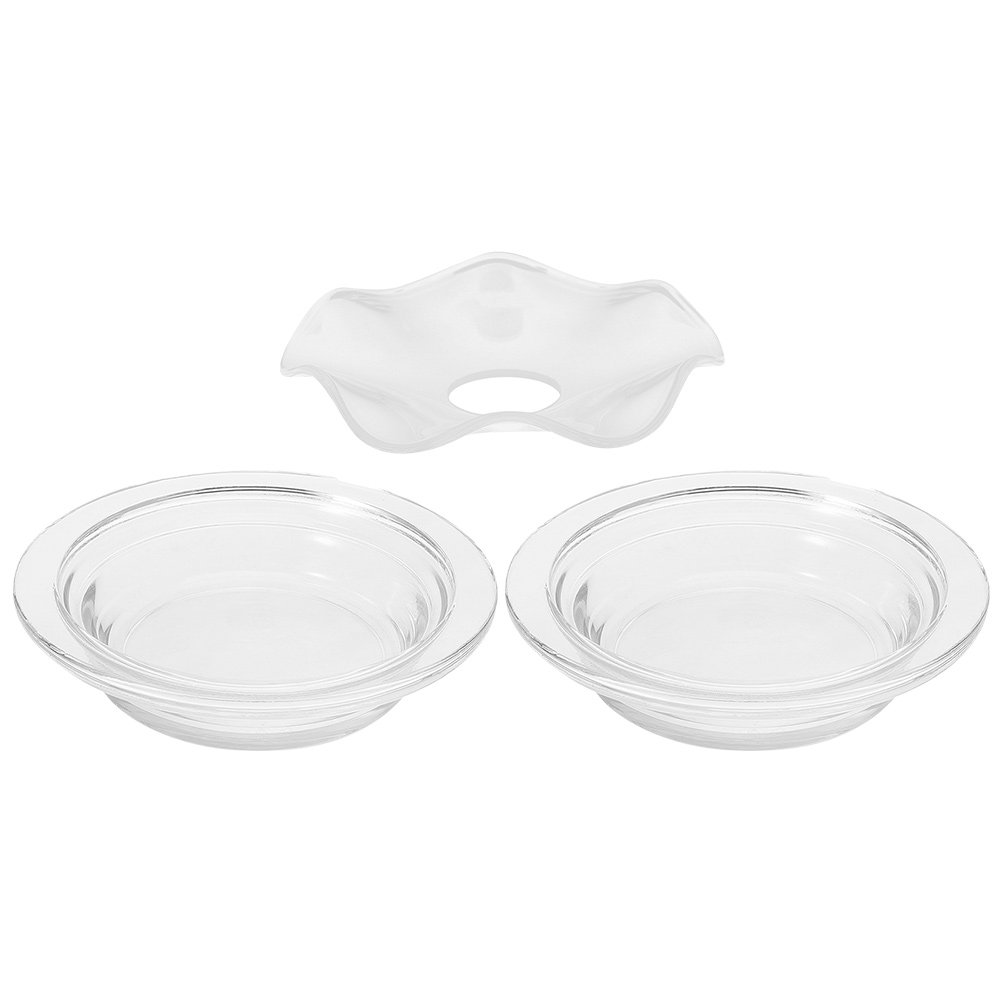 ガラス製アロマディフューザー皿 3個セット、波型、耐熱性、ワ - Wax Melts のレビューと価格