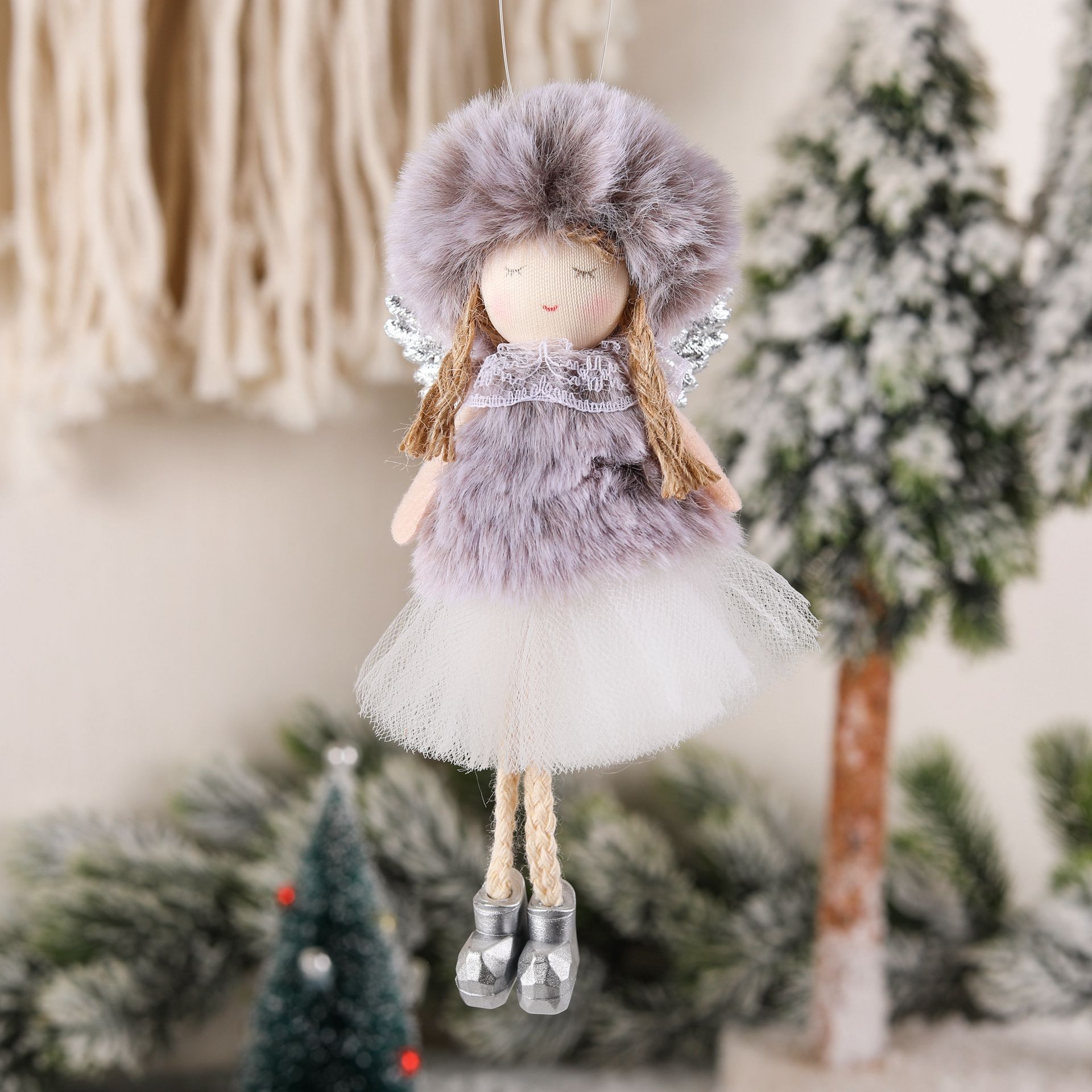 ピンクぬいぐるみ天使の女の子人形クリスマスツリーハンギングペ - Candle Lighter のレビューと価格