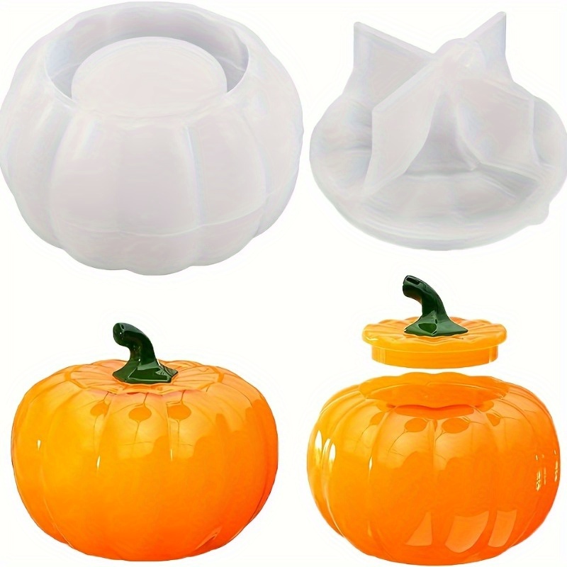 ふた付きハロウィンパンプキンジャー、シリコンモールド、エポキ - Candle Molds のレビューと価格