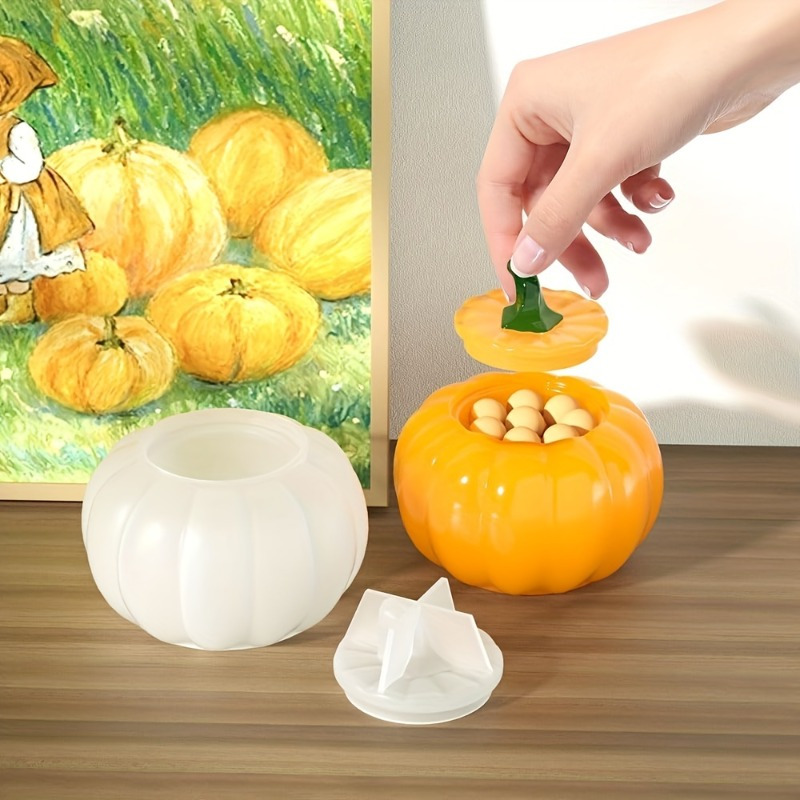 ふた付きハロウィンパンプキンジャー、シリコンモールド、エポキ - Candle Molds のレビューと価格