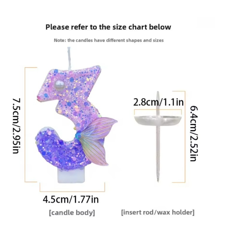 グリッターパープルグラデーションマーメイドテールナンバーキャ - Silk Candle のレビューと価格