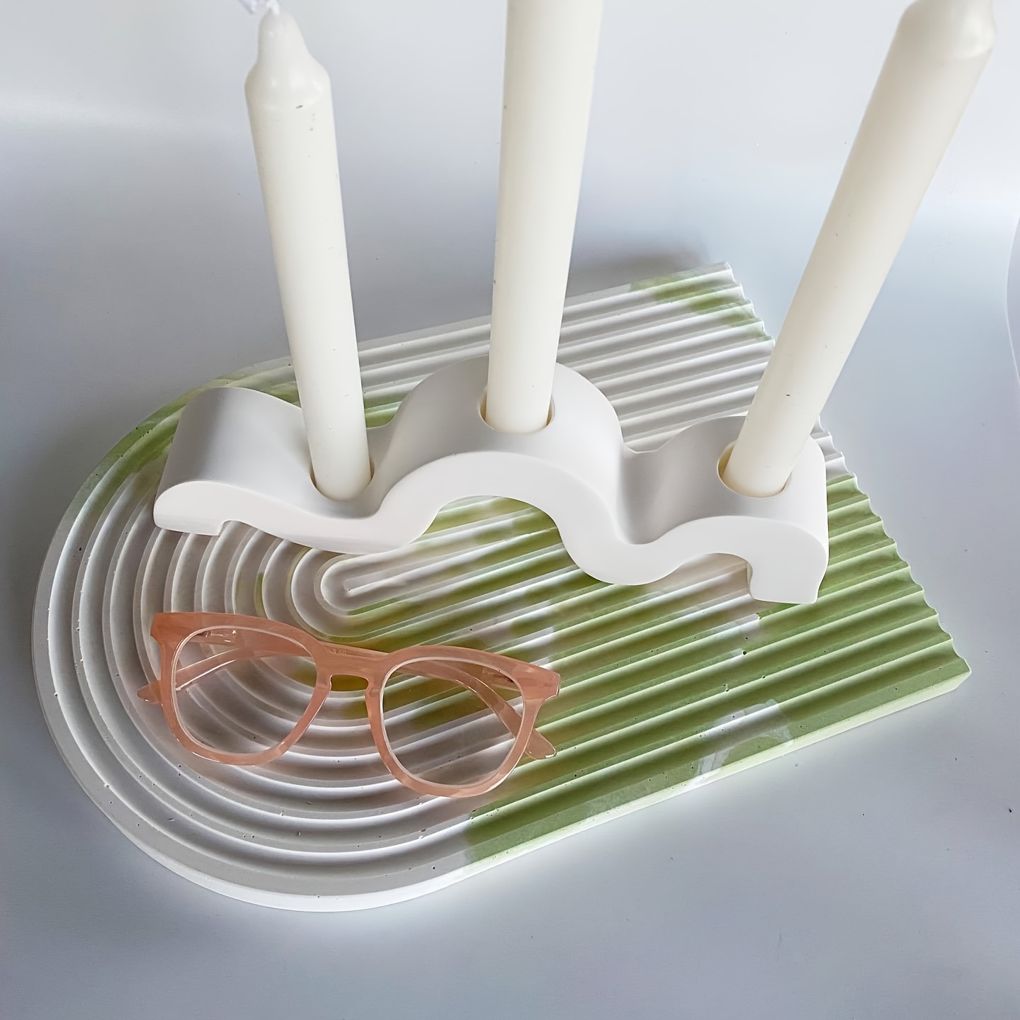 曲線状のキャンドルスティックシリコンモールド DIY 北欧ス - Candle Molds のレビューと価格