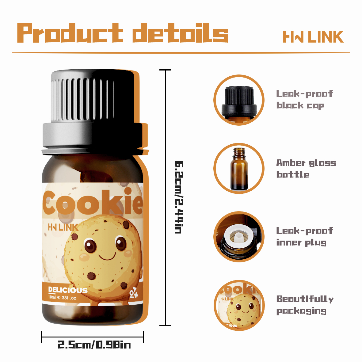 10ml クッキー型フレグランスオイル、キャンドル作り用、長 - Silk Candle のレビューと価格