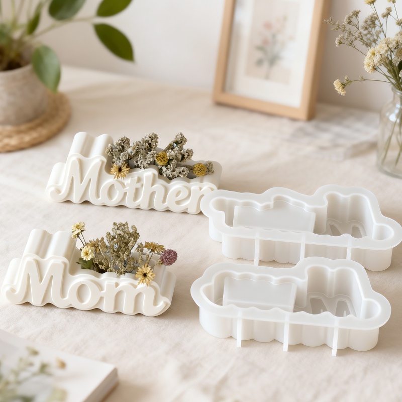 文字型花瓶石膏シリコンモールド DIY 英語アルファベットデ - Candle Containers のレビューと価格