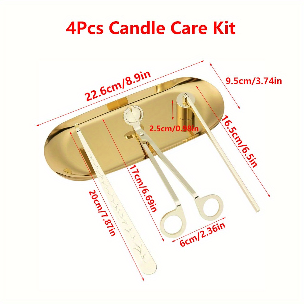 4 ピース/セット高級キャンドルケアキットステンレス鋼芯トリ - Candle Wick のレビューと価格