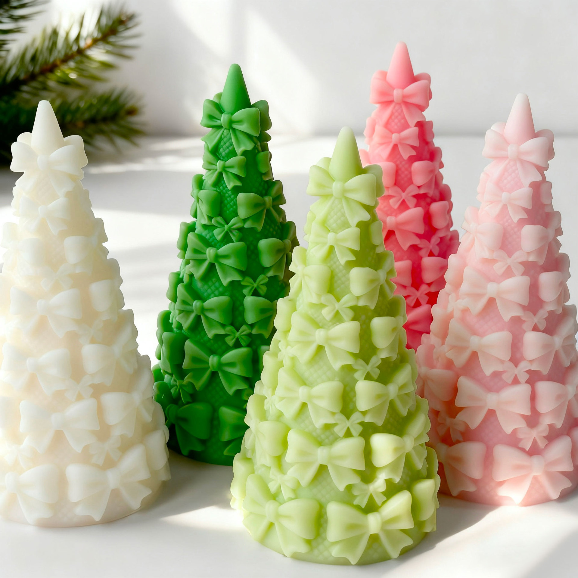 3D 蝶ネクタイ クリスマスツリー ギフトボックス シリコー - Candle Containers のレビューと価格