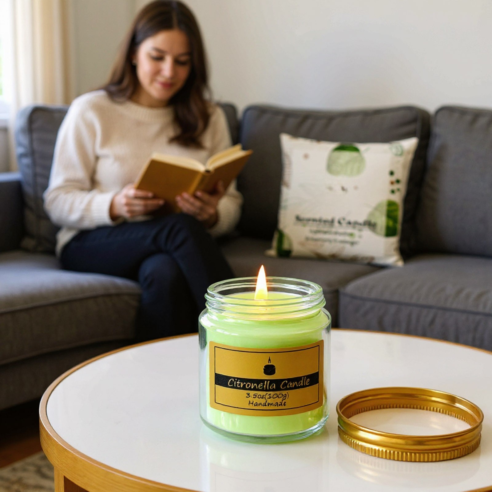夏の蚊よけキャンドル、植物性ワックス、必須オイル配合、家庭用 - Soy Wax のレビューと価格