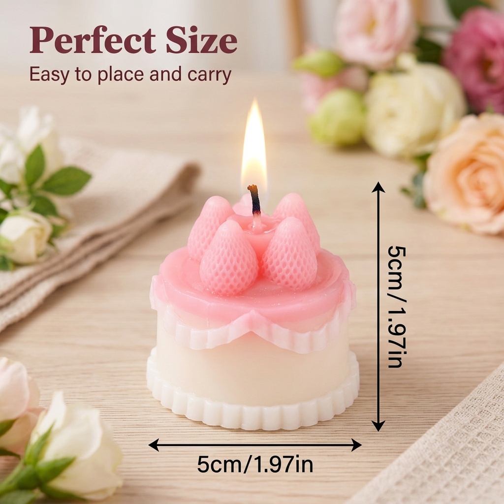 ケーキ型アロマキャンドル1個、ロマンチックでキュート、ソイワ - Soy Wax のレビューと価格