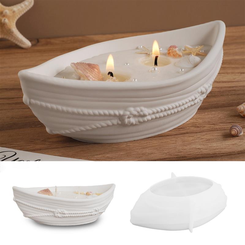 シリコン製キャンドル容器型、麻縄模様の楕円形ボウル型ボートジ - Candle Containers のレビューと価格