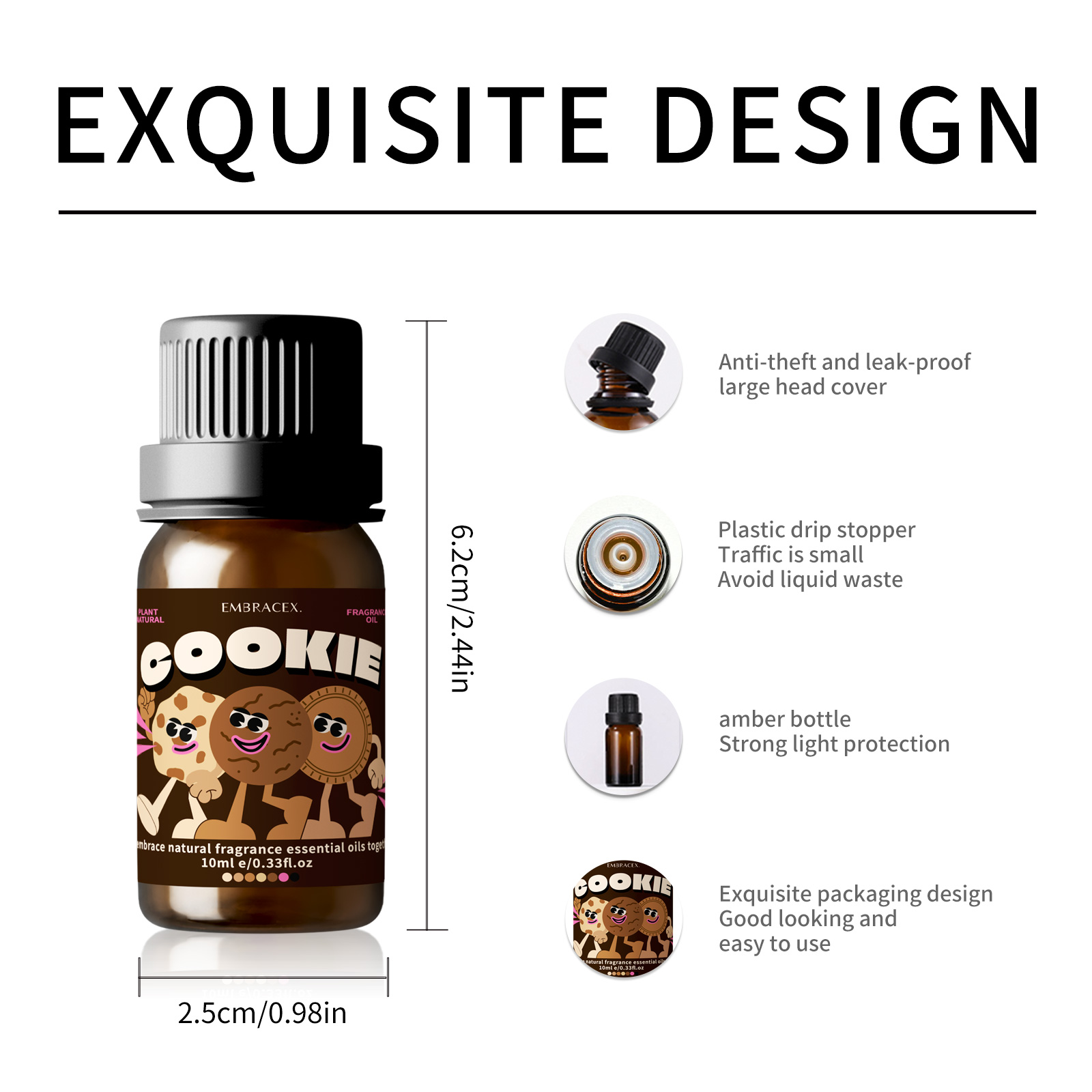 10ml クッキー型フレグランスオイル リードディフューザー - Silk Candle のレビューと価格