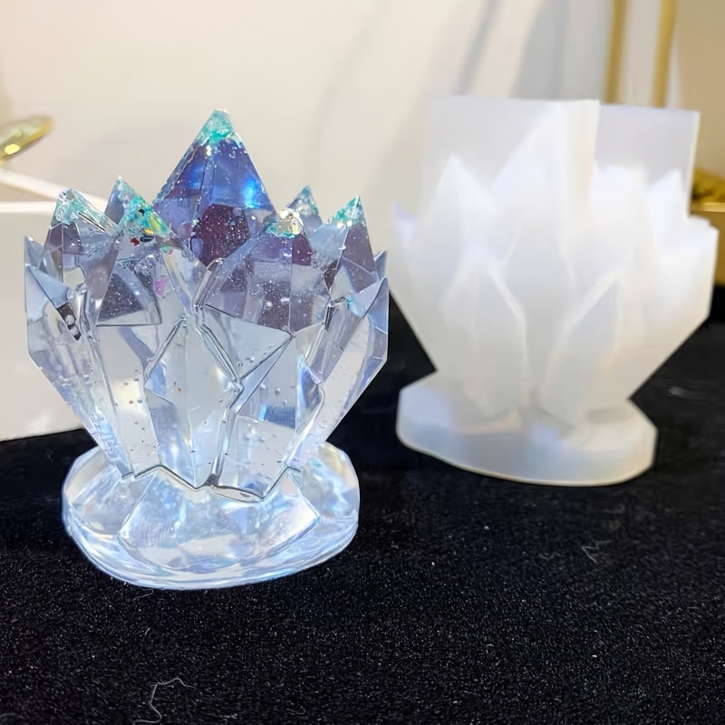 シリコンモールドキャンドル,クリスタルクラスター装飾,時計ジ - Candle Molds のレビューと価格