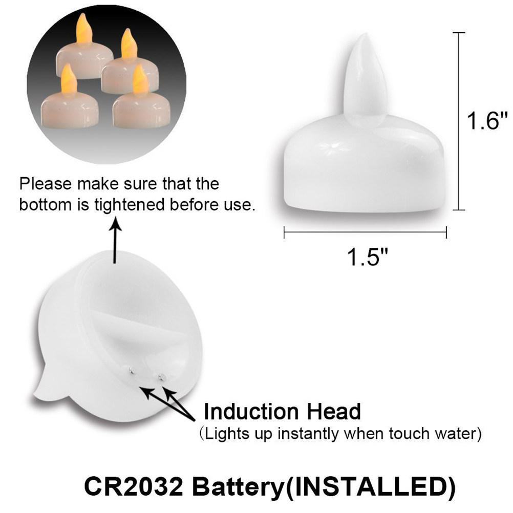 12個入り 防水フローティングライト LED 無煙 電池式  - Paraffin Wax のレビューと価格
