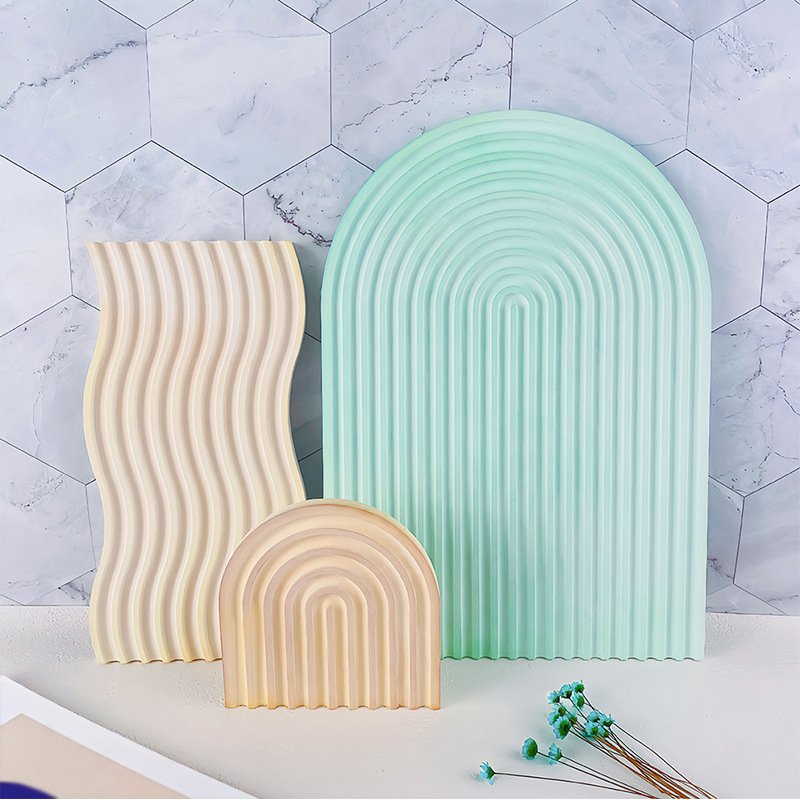 DIYストライプウェーブトレイ型 レジン/コンクリート/セメ - Candle Molds のレビューと価格