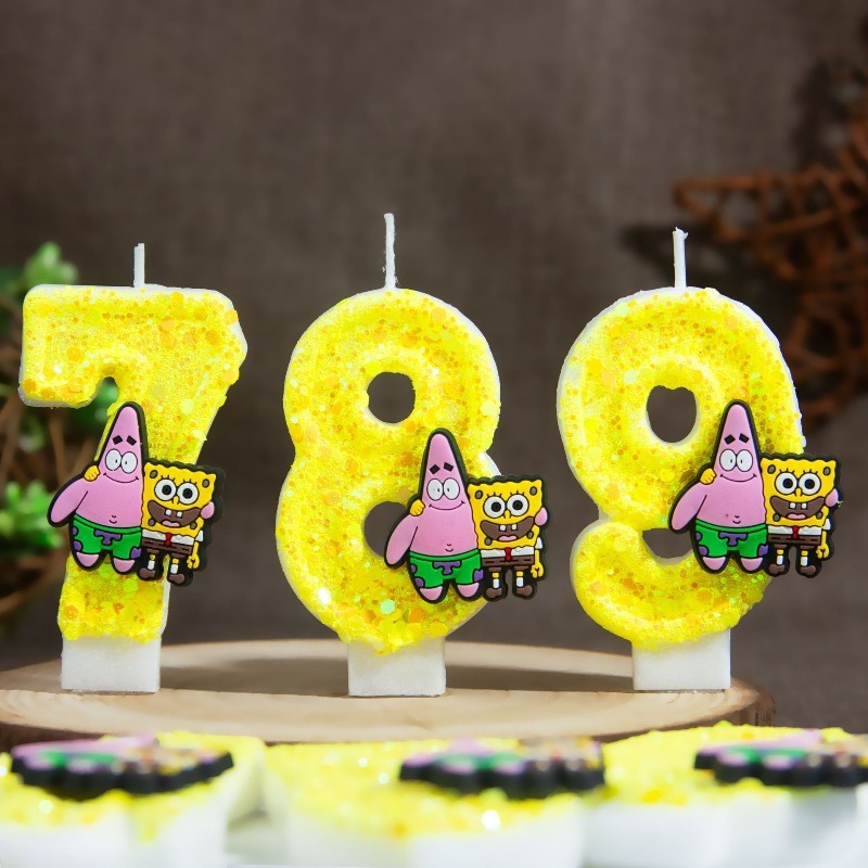 スポンジボブスクエアパンツ デジタルナンバーケーキキャンドル - Silk Candle のレビューと価格