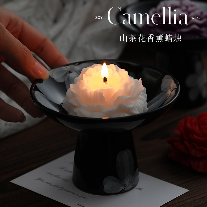 椿の香りのキャンドルシンプルな高度なセンスヨガ瞑想誕生日ギフ - Soy Wax のレビューと価格