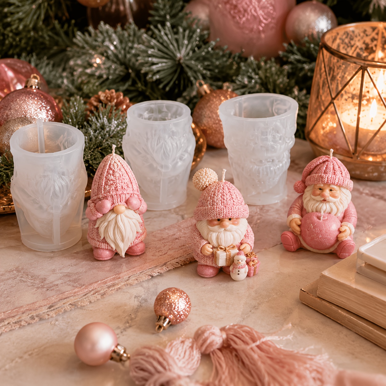 クリスマスホリデーゴーニムシリコンキャンドルモールド、北欧サ - Candle Making Kit のレビューと価格