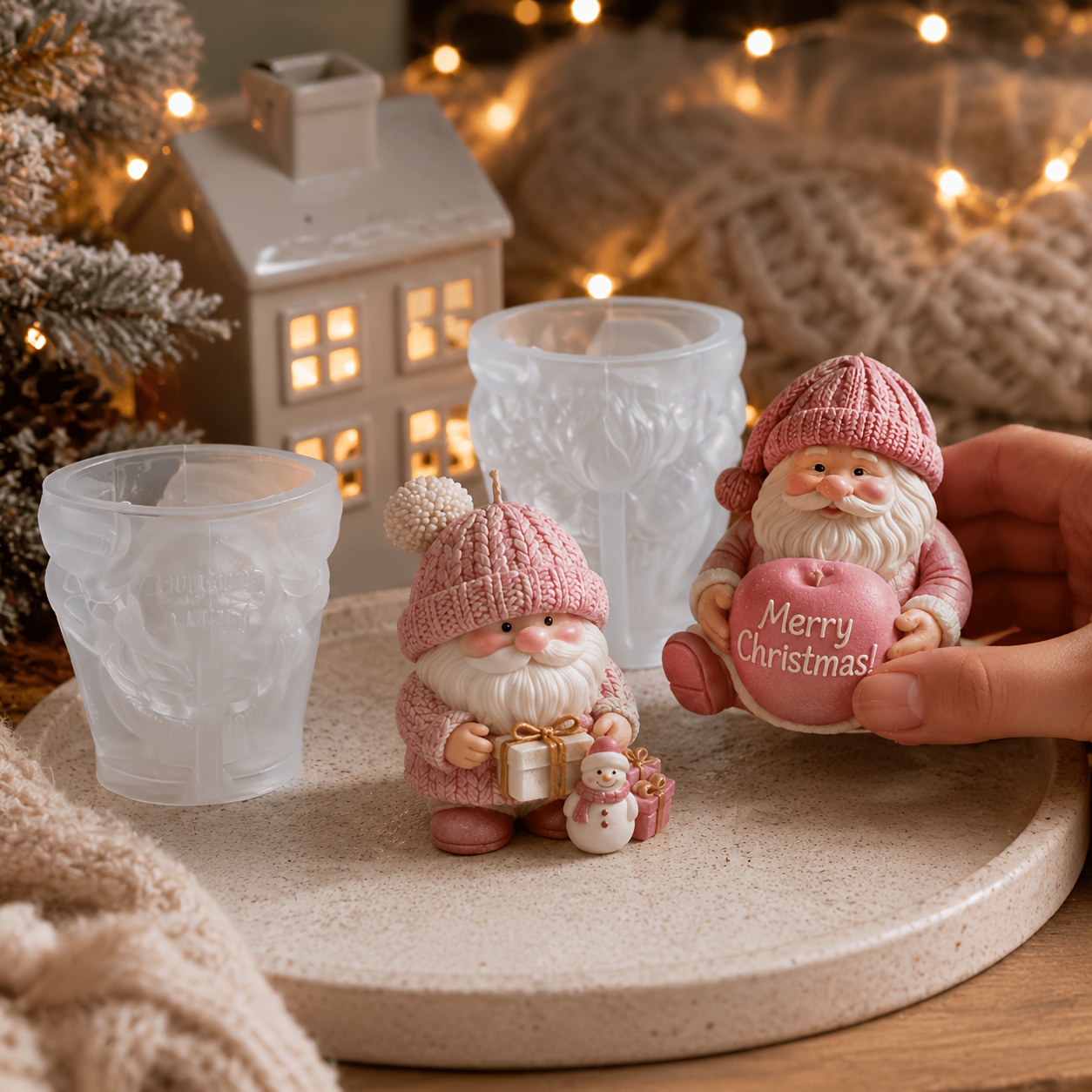 クリスマスホリデーゴーニムシリコンキャンドルモールド、北欧サ - Candle Making Kit のレビューと価格