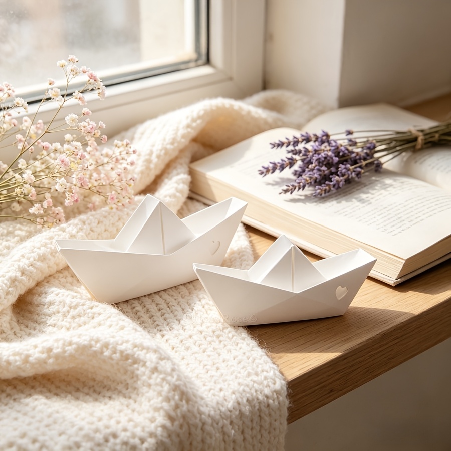 ハート2個付きのペーパーボート装飾型、ドロッパー石膏キャンド - Candle Molds のレビューと価格