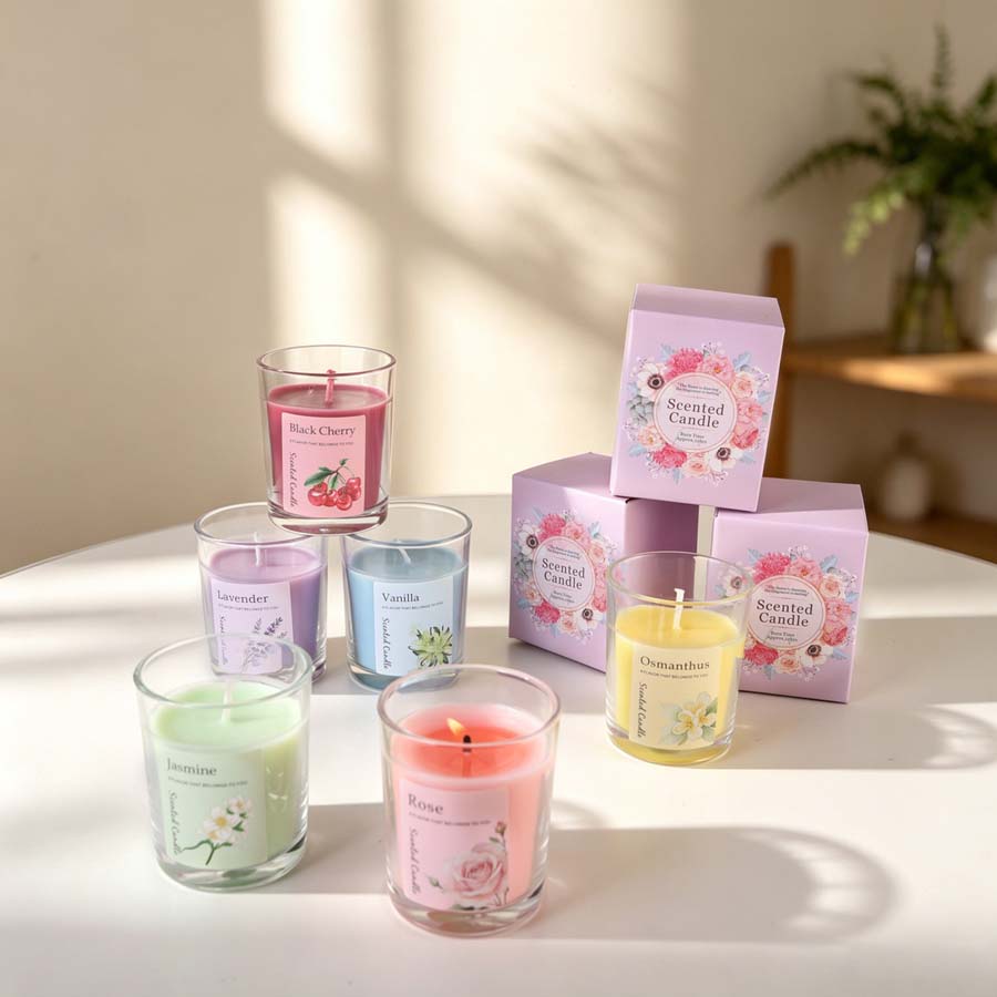 アロマセラピーアロマキャンドルギフトセット 6種類の香りのガ - Candle Fragrance のレビューと価格