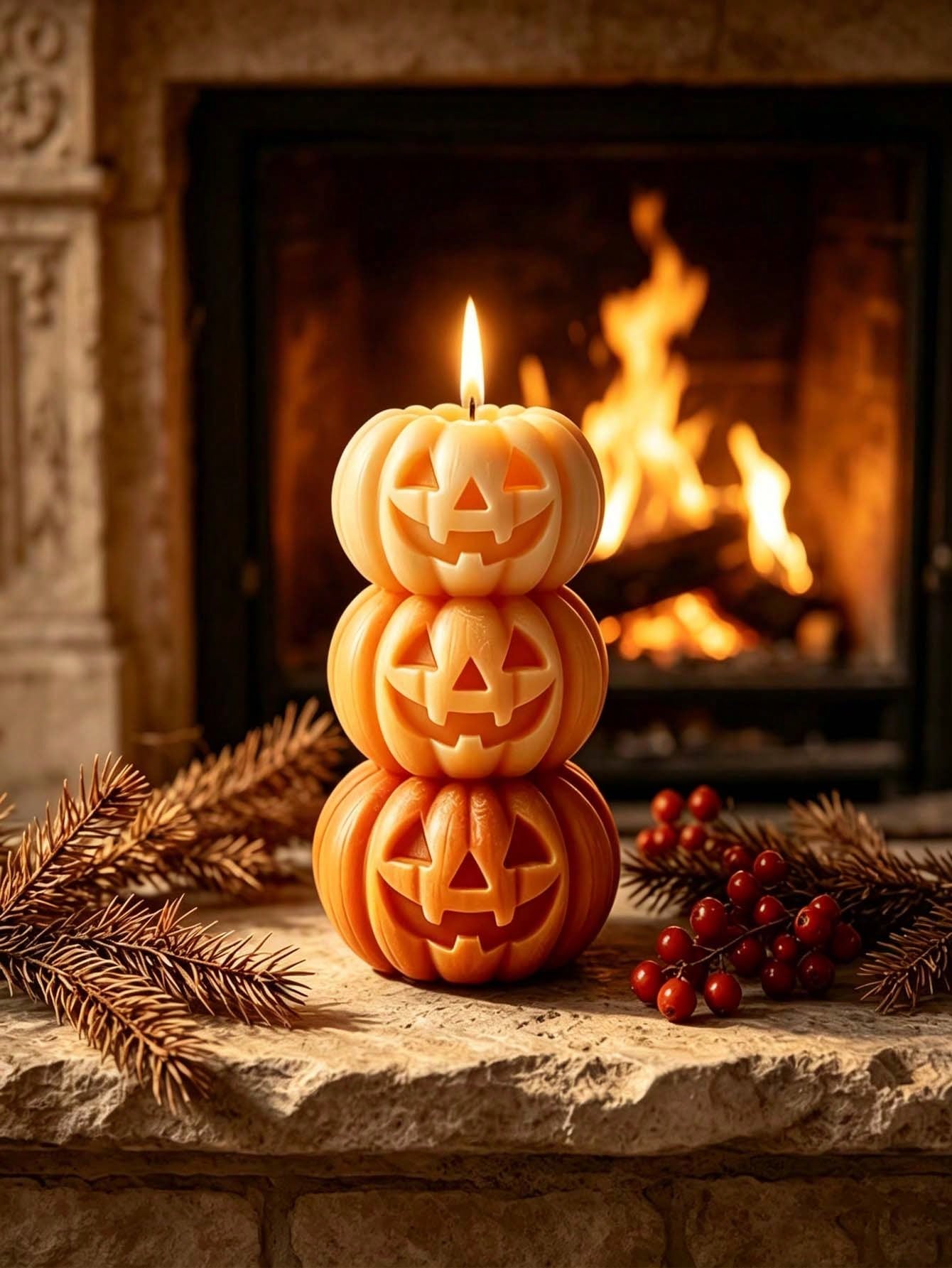 ハロウィン用3層式パンプキン型キャンドル1個、パンプキンデザ - Candle Fragrance のレビューと価格