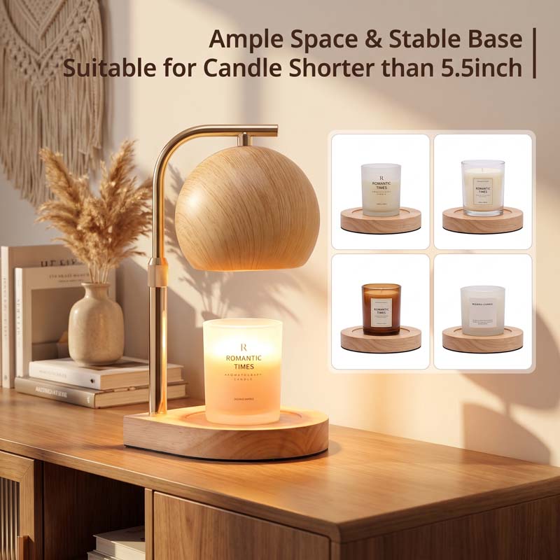 北欧ミニマリストスタイル 高さ調節可能 無火炎 調光可能 木 - Silk Candle のレビューと価格
