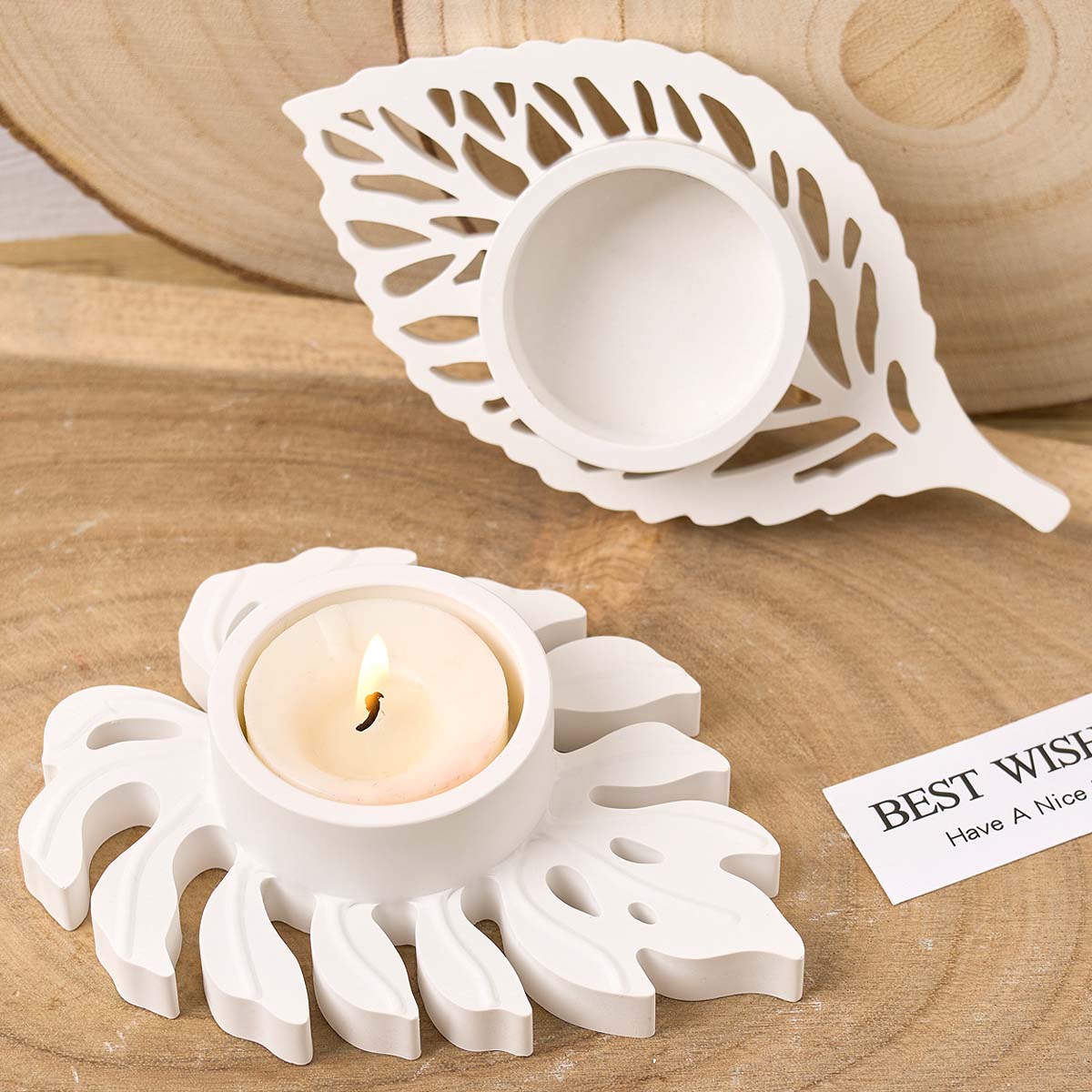 葉燭台シリコーン型 DIY 手作り葉ティーライトキャンドルホ - Candle Lighter のレビューと価格